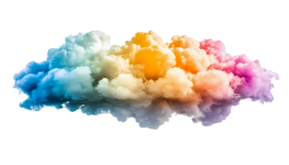 Rainbow Cloud Colorful Smoke Fantasy Art on transparent background
