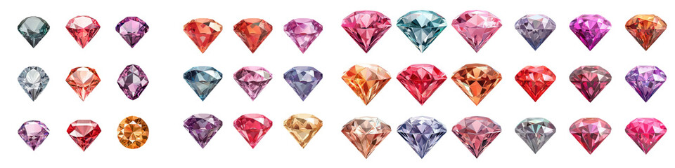Fototapeta premium Brilliant Gemstone Collection A Captivating Array of Sparkling Crystals and Precious Jewels in a Variety of Colors Shapes and Cuts Showcasing the Beauty and Luxury of Valuable Gemstones