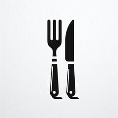 Monochrome Dining Fork  Knife Iconography