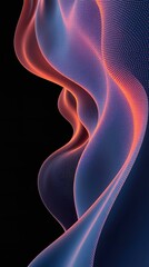 Naklejka premium Futuristic Light Waves for Digital Background, Technology Wallpaper, AI Visualization, Data Flow, Quantum Computing