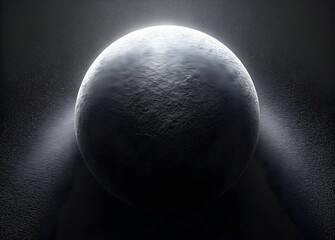 Dark Cosmic Planet Surface with Atmospheric Ejecta and Celestial Dust