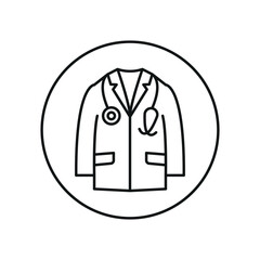Doctor's coat World Health Day icon represents healthcare and professionalism, perfect for medical awareness designs, hospital branding, and wellness campaigns.
