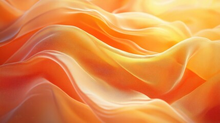 Obraz premium Soft orange and yellow fabric waves creating a serene abstract texture