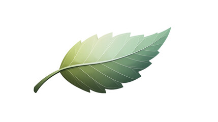 Realistic Green Leaf Illustration with Gradient Effect