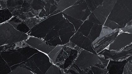 Elegant black marble texture featuring intricate white veining and a glossy surface, ideal for sophisticated design backdrops.