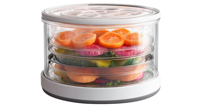 A mini food dehydrator isolated on a transparent background