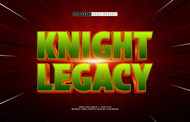 knight legacy editable text effect with a knight and hero text effect