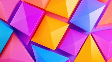 Obraz premium Vibrant Geometric Shapes in Dynamic Arrangement