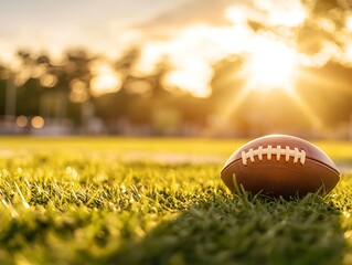 Exciting football game at sunset sports field photography outdoor close-up team spirit