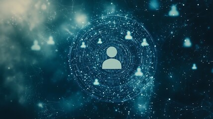 Exploring digital connection user interaction in a virtual environment online infographic futuristic view