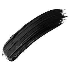 Black Paint Brush Stroke on Transparent Background