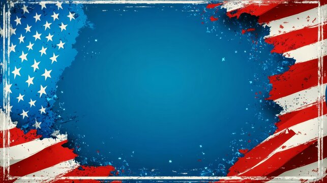 Independence day grunge background flag 4th of july celebration banner with copy space