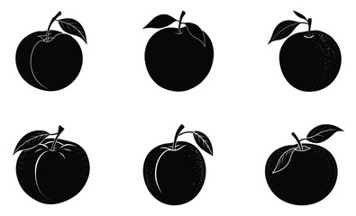 Nectarine silhouette vector