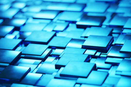 Blue cubes background close up