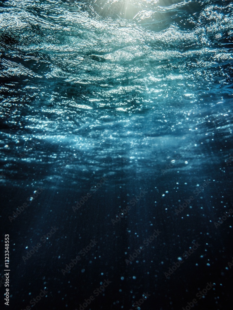 Poster sunlight reflecting off calm water's surface with subtle ripples