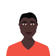 Portrait of   handsome young man. Avatar for social networks. Bright vector illustration in flat style.