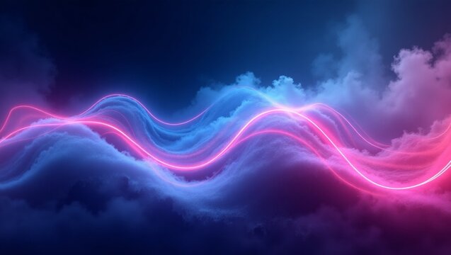 Vibrant abstract background featuring undulating modern tech gradient waves in mesmerizing shades of electric blue and hot pink, evoking a sense of cutting-edge innovation and futuristic dynamism, wit