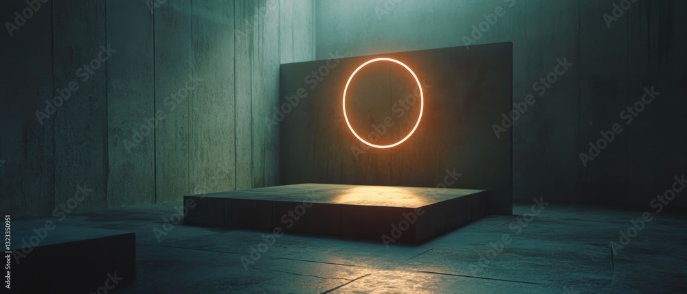 Poster A desk lamp sitting on a table with a simple design and clean lines