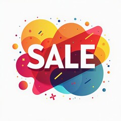 "Vibrant Abstract SALE Sign Poster: Dynamic Digital Illustration with Bold Typography and Colors"