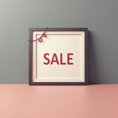 "Stylish Minimalist SALE Sign Mockup with Device Frames and Clean Typography for Digital Use"