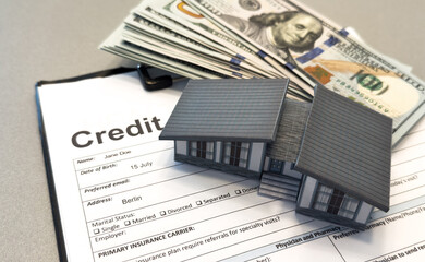report credit score banking borrowing application risk form document loan business market policy deployment data check workplace concept - stock image