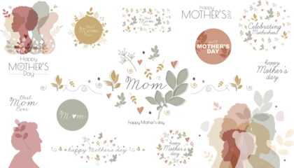 Mother's Day set. Modern design.