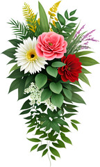 The vibrant flower pattern features bold colors and intricate details, enhancing any visual design. 