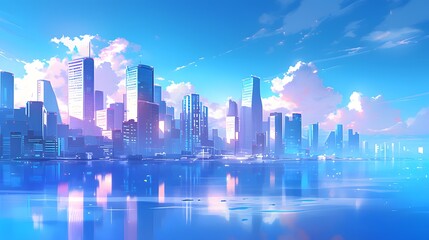 Obraz premium city skyline at night