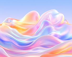 Fototapeta premium Abstract, flowing, iridescent liquid forms in pastel colors