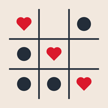 Tic tac toe with hearts