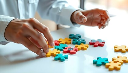 hands holding puzzle