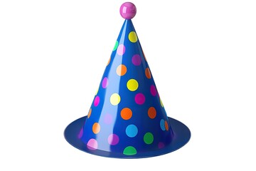 Fototapeta premium Colorful Party Hat with Polka Dots Fun Birthday Celebration Design