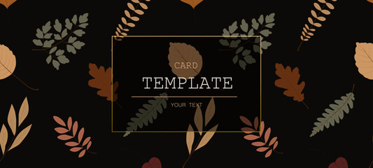 Autumn vector template, banner with dark background