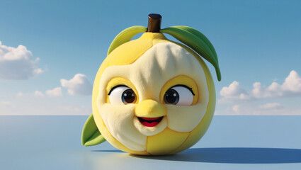 yellow pear on the beach