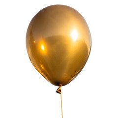 Shiny Golden Balloon Isolated on Transparent Background