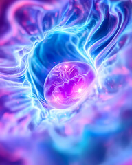 Fototapeta premium Abstract glowing orb within swirling nebula