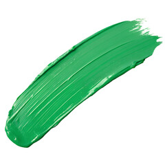 Green Paint Stroke Isolated on Transparent Background