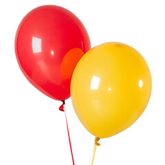 Red and Yellow Balloons Isolated on Transparent Background