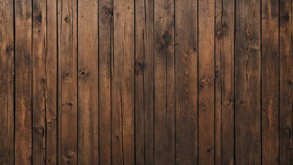 Brown wooden plank texture background featuring rich dark brown hues with a vintage effect, displaying vertical planks evenly spaced across the image.