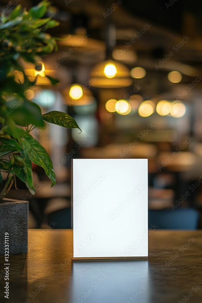 Poster a single plant illuminated by a soft white light, suitable for use in wellness or science illustrati