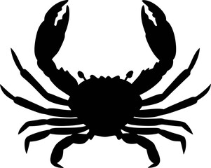 Crab silhouette. crab icon vector isolated on white background