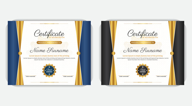 Creative background elegant award certificate, elegant certificate of appreciation template, certificate of recognition, Award design template
