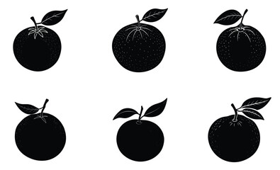 mandarin orange black silhouettev