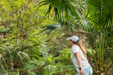 Thoughtful hiker pausing to enjoy the scenery in New South Wales 