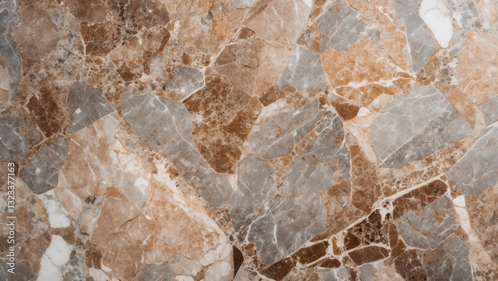 Leinwandbilder brown beige marble texture with irregular patches of light gray and darker brown veining, creating a