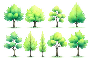 Fototapeta premium Large Set green Trees Photos 