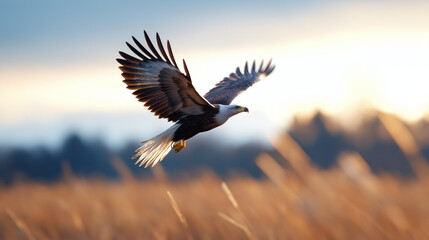 Fototapeta premium Majestic Eagle in the Sky – Ultra-Realistic, High-Resolution, Fine Details & Realistic Textures