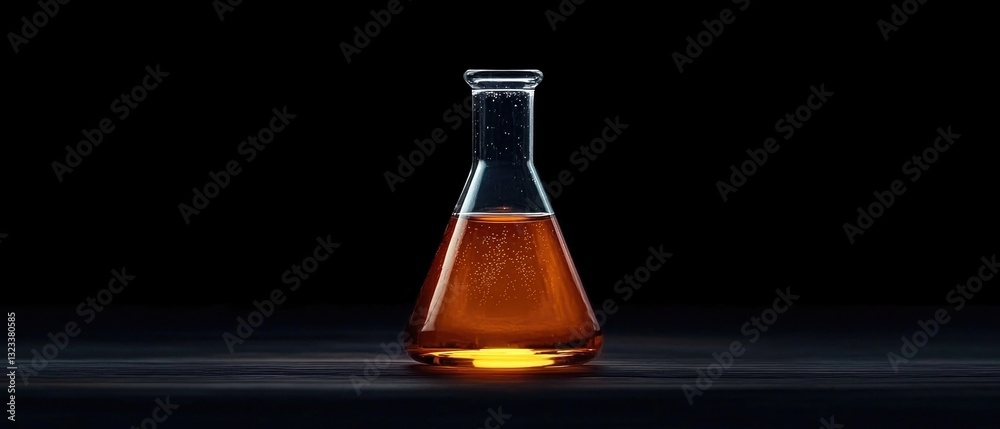 Poster a bottle of liquid sits on top of a table, with a clear view of the contents