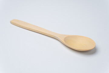 Minimalist Wooden Spoon Isolated Transparent