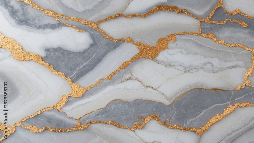 Aufkleber elegant gray and white marble texture with striking gold veining creating a luxurious surface design